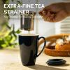 imageSweese 15 OZ Porcelain Tea Mug with Infuser and Lid Loose Leaf Tea Cup Gifts for Tea Lover Bluish GreyDark Blue