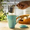 imageSweese 15 OZ Porcelain Tea Mug with Infuser and Lid Loose Leaf Tea Cup Gifts for Tea Lover Bluish GreyMint Green