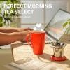 imageSweese 15 OZ Porcelain Tea Mug with Infuser and Lid Loose Leaf Tea Cup Gifts for Tea Lover Bluish GreyOrange