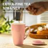 imageSweese 15 OZ Porcelain Tea Mug with Infuser and Lid Loose Leaf Tea Cup Gifts for Tea Lover Bluish GreyPink