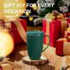 imageSweese 15 OZ Porcelain Tea Mug with Infuser and Lid Loose Leaf Tea Cup Gifts for Tea Lover Bluish GreySage Green