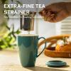 imageSweese 15 OZ Porcelain Tea Mug with Infuser and Lid Loose Leaf Tea Cup Gifts for Tea Lover Bluish GreySage Green