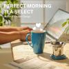 imageSweese 15 OZ Porcelain Tea Mug with Infuser and Lid Loose Leaf Tea Cup Gifts for Tea Lover Bluish GreySteel Blue