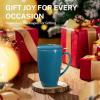 imageSweese 15 OZ Porcelain Tea Mug with Infuser and Lid Loose Leaf Tea Cup Gifts for Tea Lover Bluish GreySteel Blue