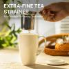 imageSweese 15 OZ Porcelain Tea Mug with Infuser and Lid Loose Leaf Tea Cup Gifts for Tea Lover Bluish GreyWhite
