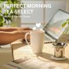 imageSweese 15 OZ Porcelain Tea Mug with Infuser and Lid Loose Leaf Tea Cup Gifts for Tea Lover Bluish GreyWhite
