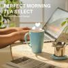 imageSweese 15 OZ Porcelain Tea Mug with Infuser and Lid Loose Leaf Tea Cup Gifts for Tea Lover Bluish Greysea blue