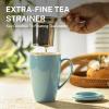 imageSweese 15 OZ Porcelain Tea Mug with Infuser and Lid Loose Leaf Tea Cup Gifts for Tea Lover Bluish Greysea blue