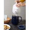 imageSweese 20 OZ Porcelain Tea Mug with Infuser and Lid Loose Leaf Tea Cup Gifts for Tea Lover  Mint GreenDark Blue