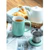 imageSweese 20 OZ Porcelain Tea Mug with Infuser and Lid Loose Leaf Tea Cup Gifts for Tea Lover  Mint GreenMint Green