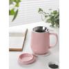 imageSweese 20 OZ Porcelain Tea Mug with Infuser and Lid Loose Leaf Tea Cup Gifts for Tea Lover  Mint GreenPink