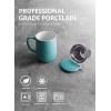 imageSweese 20 OZ Porcelain Tea Mug with Infuser and Lid Loose Leaf Tea Cup Gifts for Tea Lover  Mint GreenSea Blue