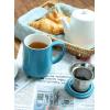 imageSweese 20 OZ Porcelain Tea Mug with Infuser and Lid Loose Leaf Tea Cup Gifts for Tea Lover  Mint GreenSteel Blue