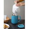 imageSweese 20 OZ Porcelain Tea Mug with Infuser and Lid Loose Leaf Tea Cup Gifts for Tea Lover  Mint GreenSteel Blue