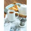 imageSweese 20 OZ Porcelain Tea Mug with Infuser and Lid Loose Leaf Tea Cup Gifts for Tea Lover  Mint GreenWhite