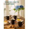 imageSweese Porcelain Coffee Mugs  16 Ounce Top to the Rim for Coffee Latte Tea Cocoa Set of 4 YellowBlack