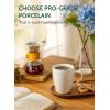 imageSweese Porcelain Coffee Mugs  16 Ounce Top to the Rim for Coffee Latte Tea Cocoa Set of 4 YellowDove Grey