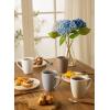 imageSweese Porcelain Coffee Mugs  16 Ounce Top to the Rim for Coffee Latte Tea Cocoa Set of 4 YellowNeutral Colors