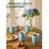 imageSweese Porcelain Coffee Mugs  16 Ounce Top to the Rim for Coffee Latte Tea Cocoa Set of 4 YellowTurquoise