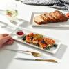 imageSweese Rectangular Porcelain Platters Serving Trays for Parties  138 Inch Set of 4 WhiteWhite