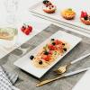 imageSweese Rectangular Porcelain Platters Serving Trays for Parties  138 Inch Set of 4 WhiteWhite