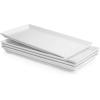 imageSweese Rectangular Porcelain Platters Serving Trays for Parties  138 Inch Set of 4 WhiteWhite