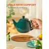 imageSweese Teapot Porcelain Tea Pot with Stainless Steel Infuser Blooming ampamp Loose Leaf Teapot  27ounce LilacDark Green