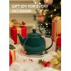 imageSweese Teapot Porcelain Tea Pot with Stainless Steel Infuser Blooming ampamp Loose Leaf Teapot  27ounce LilacDark Green