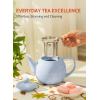 imageSweese Teapot Porcelain Tea Pot with Stainless Steel Infuser Blooming ampamp Loose Leaf Teapot  27ounce LilacLilac