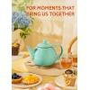imageSweese Teapot Porcelain Tea Pot with Stainless Steel Infuser Blooming ampamp Loose Leaf Teapot  27ounce LilacMint Green