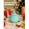 imageSweese Teapot Porcelain Tea Pot with Stainless Steel Infuser Blooming ampamp Loose Leaf Teapot  27ounce LilacMint Green