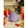 imageSweese Teapot Porcelain Tea Pot with Stainless Steel Infuser Blooming ampamp Loose Leaf Teapot  27ounce LilacPurple