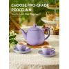 imageSweese Teapot Porcelain Tea Pot with Stainless Steel Infuser Blooming ampamp Loose Leaf Teapot  27ounce LilacPurple