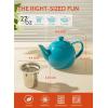 imageSweese Teapot Porcelain Tea Pot with Stainless Steel Infuser Blooming ampamp Loose Leaf Teapot  27ounce LilacSteel blue