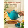 imageSweese Teapot Porcelain Tea Pot with Stainless Steel Infuser Blooming ampamp Loose Leaf Teapot  27ounce LilacSteel blue