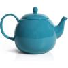 imageSweese Teapot Porcelain Tea Pot with Stainless Steel Infuser Blooming ampamp Loose Leaf Teapot  27ounce LilacSteel blue