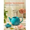 imageSweese Teapot Porcelain Tea Pot with Stainless Steel Infuser Blooming ampamp Loose Leaf Teapot  27ounce LilacSteel blue