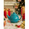 imageSweese Teapot Porcelain Tea Pot with Stainless Steel Infuser Blooming ampamp Loose Leaf Teapot  27ounce LilacSteel blue