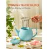 imageSweese Teapot Porcelain Tea Pot with Stainless Steel Infuser Blooming ampamp Loose Leaf Teapot  27ounce LilacTurquoise