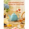 imageSweese Teapot Porcelain Tea Pot with Stainless Steel Infuser Blooming ampamp Loose Leaf Teapot  27ounce LilacTurquoise