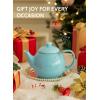 imageSweese Teapot Porcelain Tea Pot with Stainless Steel Infuser Blooming ampamp Loose Leaf Teapot  27ounce LilacTurquoise