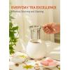 imageSweese Teapot Porcelain Tea Pot with Stainless Steel Infuser Blooming ampamp Loose Leaf Teapot  27ounce LilacWhite