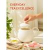 imageSweese Teapot Porcelain Tea Pot with Stainless Steel Infuser Blooming ampamp Loose Leaf Teapot  27ounce LilacWhite