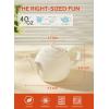 imageSweese Teapot Porcelain Tea Pot with Stainless Steel Infuser Blooming ampamp Loose Leaf Teapot  27ounce LilacWhite