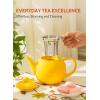 imageSweese Teapot Porcelain Tea Pot with Stainless Steel Infuser Blooming ampamp Loose Leaf Teapot  27ounce LilacYellow