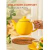 imageSweese Teapot Porcelain Tea Pot with Stainless Steel Infuser Blooming ampamp Loose Leaf Teapot  27ounce LilacYellow