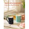 imageSweese White Coffee Mug Porcelain 11 Oz Coffee Mugs Set of 6 Ceramic Coffee Cups with Handle for Coffee Tea Cocoa Cappuccino Latte and Mulled DrinksMulticolor
