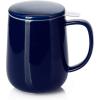 imageSweese 20 OZ Porcelain Tea Mug with Infuser and Lid Loose Leaf Tea Cup Gifts for Tea Lover  Mint GreenDark Blue