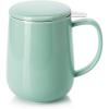 imageSweese 20 OZ Porcelain Tea Mug with Infuser and Lid Loose Leaf Tea Cup Gifts for Tea Lover  Mint GreenMint Green