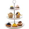 imageSweese 3 Tier Cupcake Stand White Porcelain Cake Stand Dessert Stand Tiered Serving Trays for Parties1075 inch